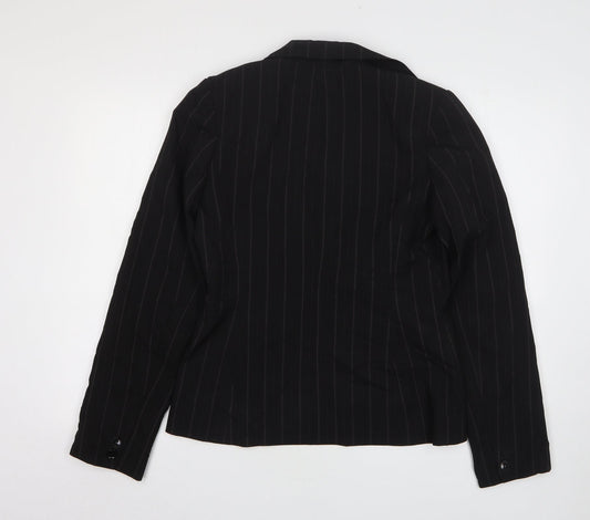 Dorothy Perkins Womens Black Striped Polyester Jacket Suit Jacket Size 12