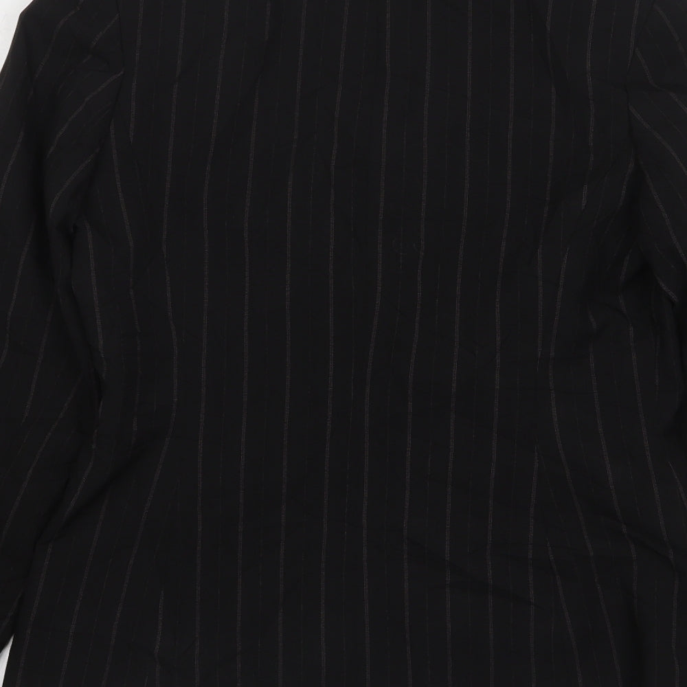 Dorothy Perkins Womens Black Striped Polyester Jacket Suit Jacket Size 12