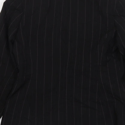 Dorothy Perkins Womens Black Striped Polyester Jacket Suit Jacket Size 12