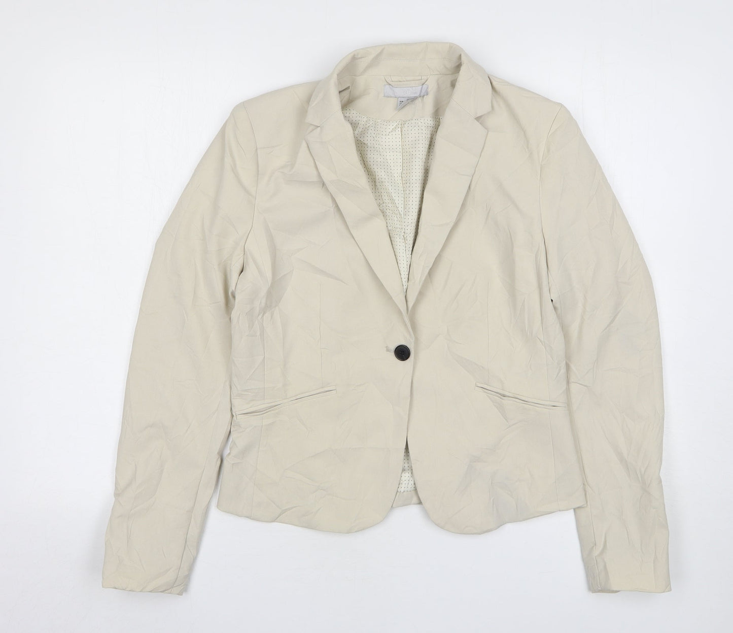 Womens UK Size 10 H&M Regular Beige Suit Jacket