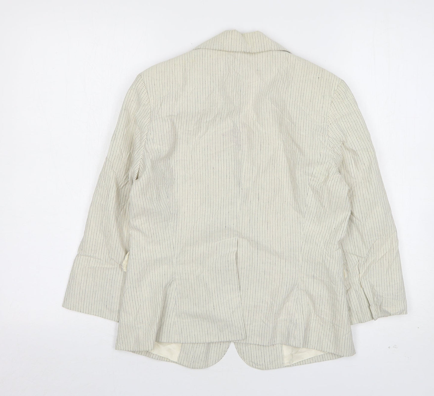 Gap Womens Beige Striped Cotton Jacket Blazer Size 10