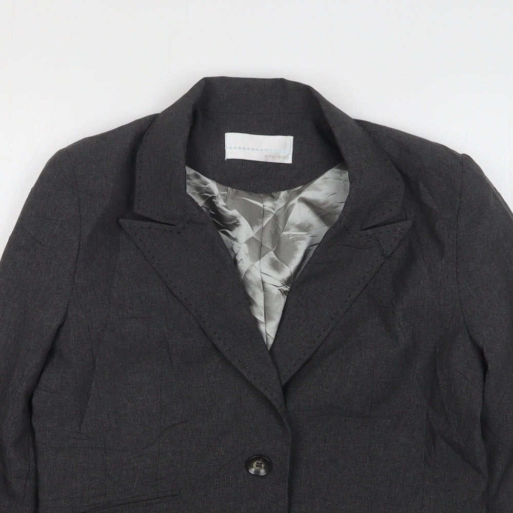 Womens UK Size 12 AMARANTO Regular Grey Suit Jacket