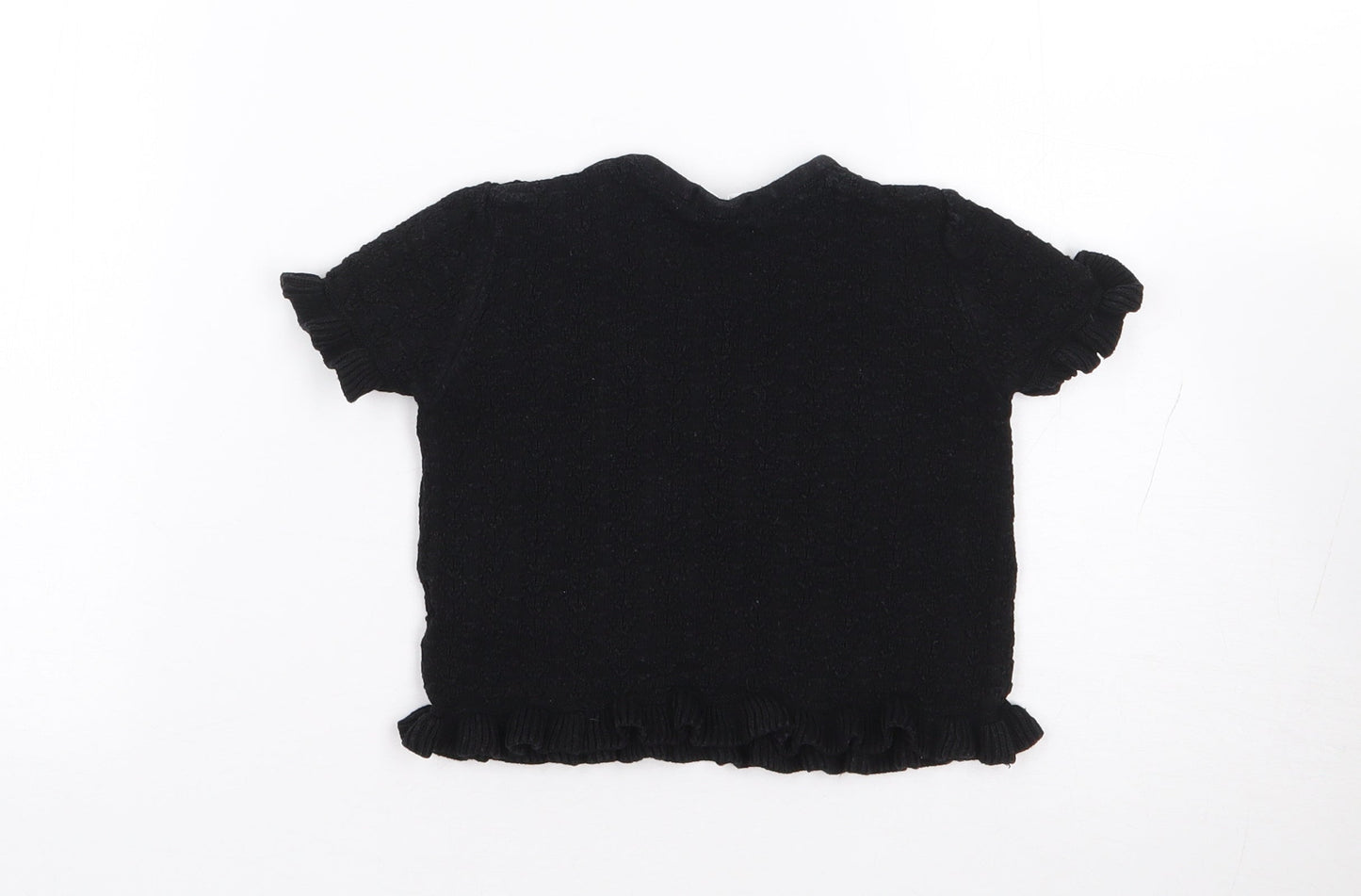 NEXT Girls Black  100% Cotton Jersey T-Shirt Size 5 Years Crew Neck Pullover