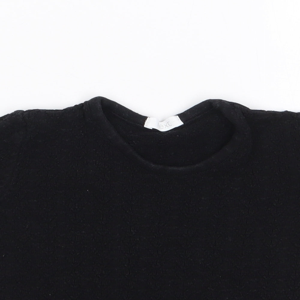 NEXT Girls Black  100% Cotton Jersey T-Shirt Size 5 Years Crew Neck Pullover