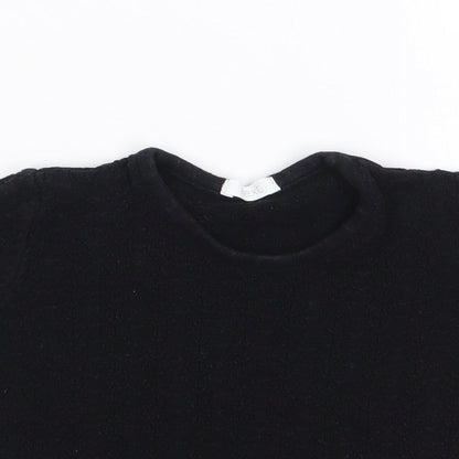 NEXT Girls Black  100% Cotton Jersey T-Shirt Size 5 Years Crew Neck Pullover