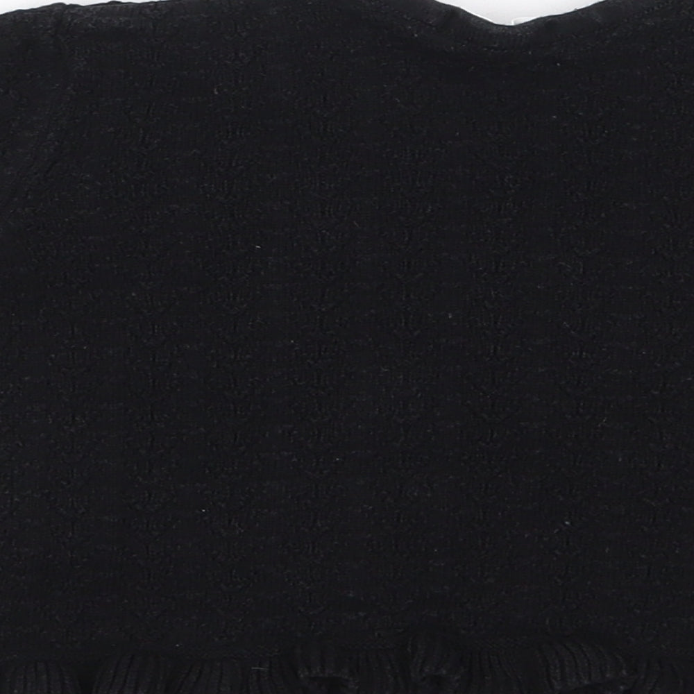 NEXT Girls Black  100% Cotton Jersey T-Shirt Size 5 Years Crew Neck Pullover