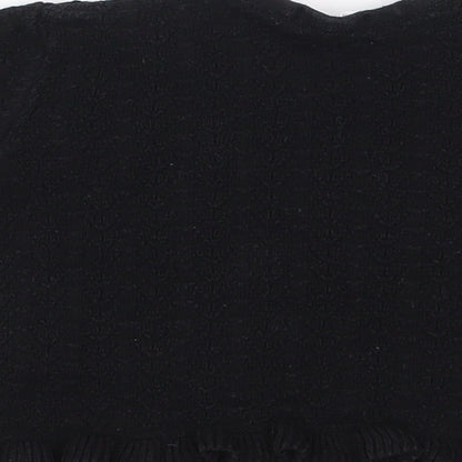 NEXT Girls Black  100% Cotton Jersey T-Shirt Size 5 Years Crew Neck Pullover