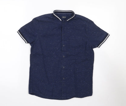 NEXT Boys Blue  100% Cotton Jersey Button-Up Size 10 Years Crew Neck Button