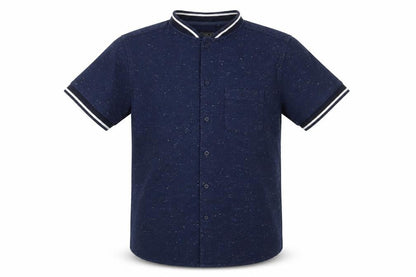 Next Boys Blue  100% Cotton Jersey Button-Up Size 10 Years Crew Neck Button