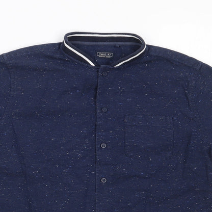 NEXT Boys Blue  100% Cotton Jersey Button-Up Size 10 Years Crew Neck Button