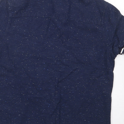 NEXT Boys Blue  100% Cotton Jersey Button-Up Size 10 Years Crew Neck Button