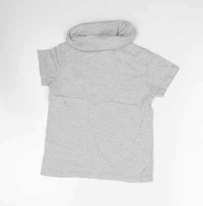 NEXT Boys Grey  100% Cotton Jersey T-Shirt Size 6 Years Roll Neck Pullover
