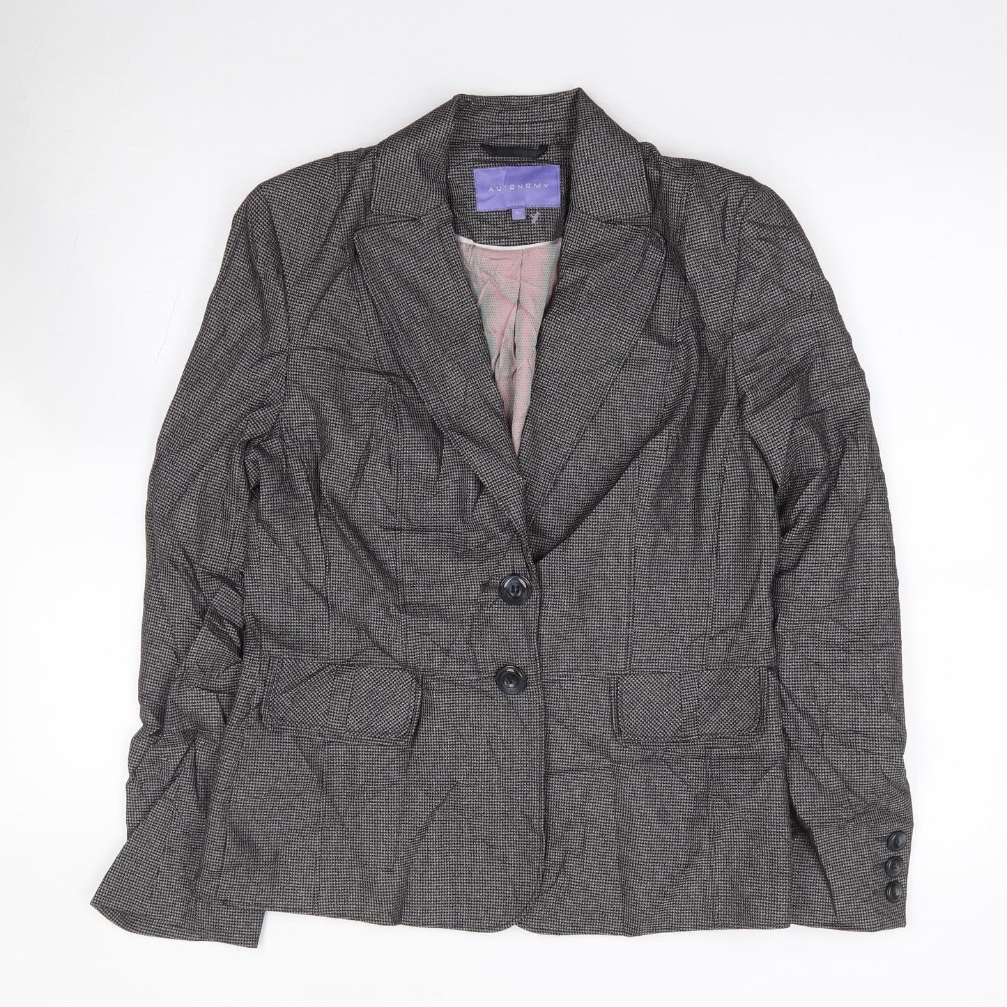 Autonomy Womens Black  Polyester Jacket Suit Jacket Size 10