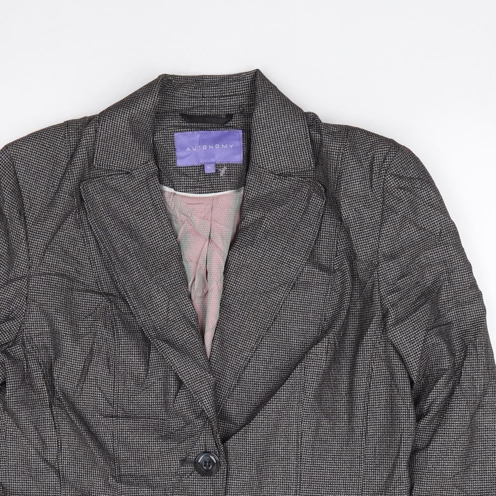 Autonomy Womens Black  Polyester Jacket Suit Jacket Size 10