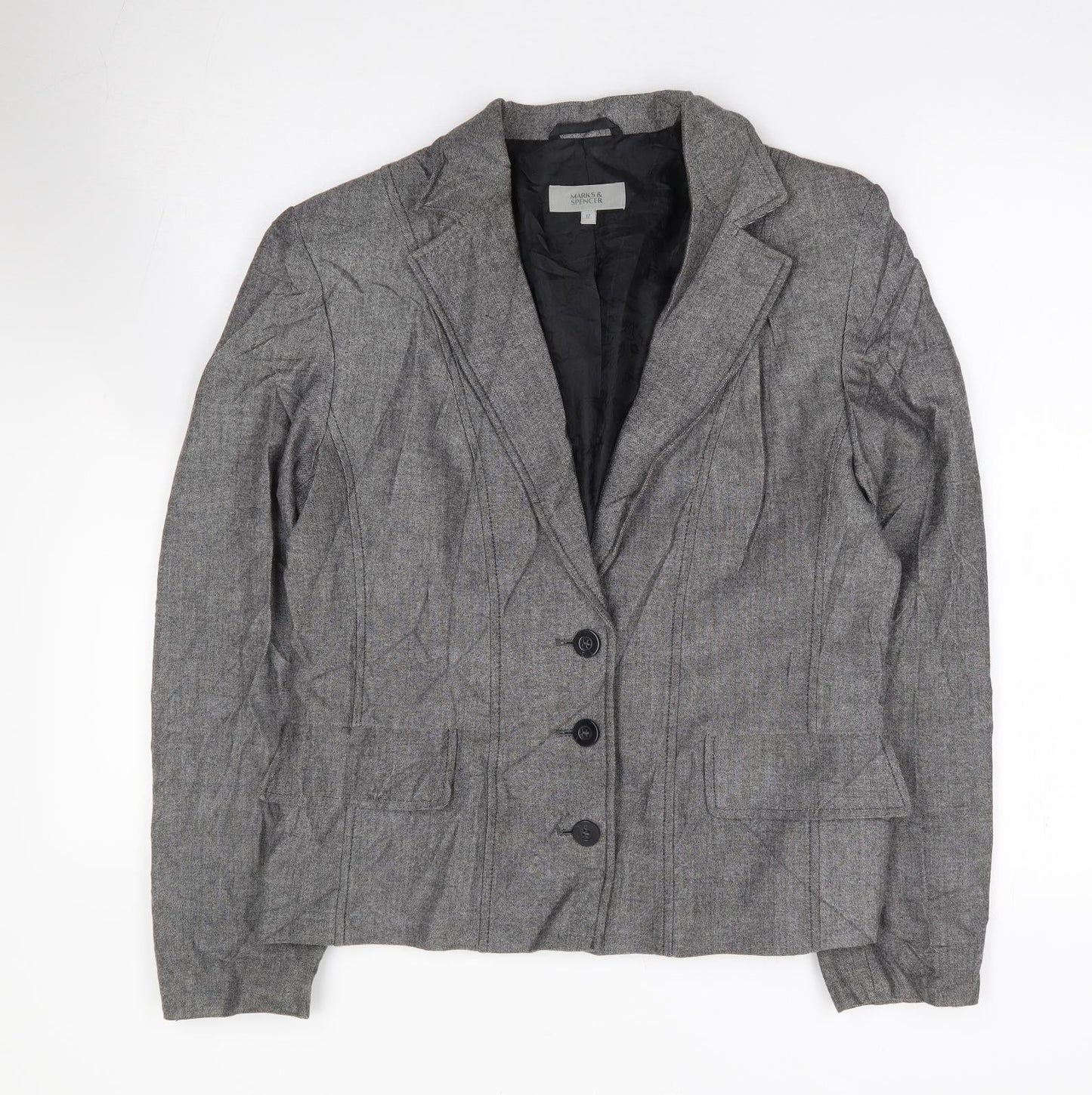 Womens UK Size 12 Marks and Spencer Regular Grey Suit Jacket