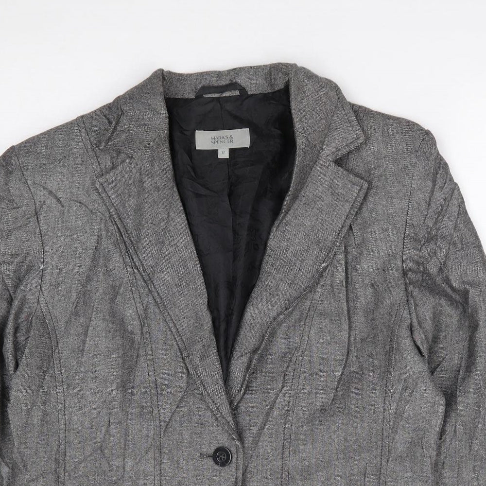 Womens UK Size 12 Marks and Spencer Regular Grey Suit Jacket