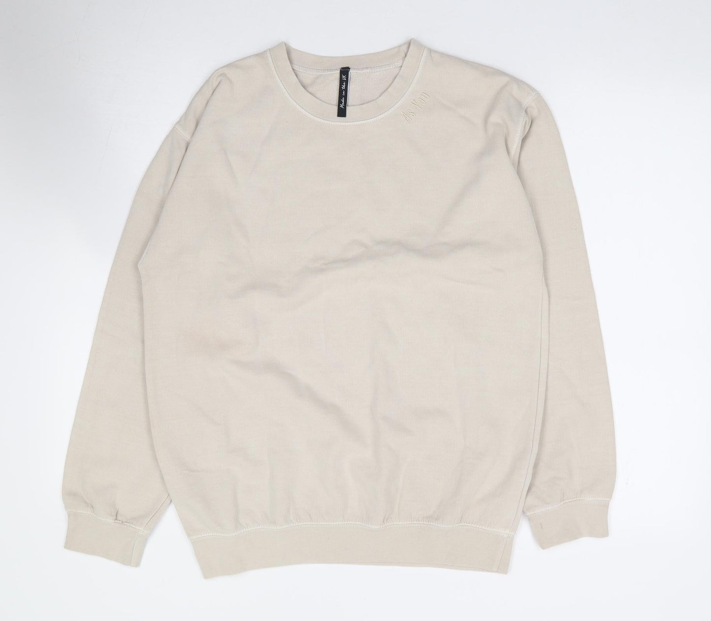 As You Womens Beige  Polyester Pullover Sweatshirt Size XS  Pullover
