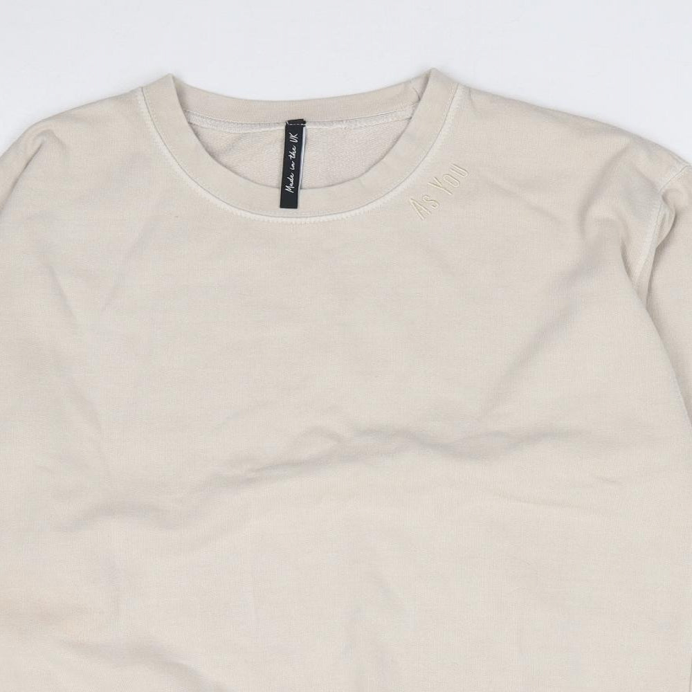 As You Womens Beige  Polyester Pullover Sweatshirt Size XS  Pullover