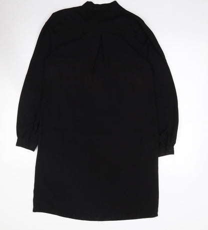 Papaya Womens Black  Polyester Shift  Size 8  V-Neck Pullover