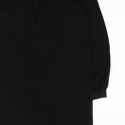Papaya Womens Black  Polyester Shift  Size 8  V-Neck Pullover