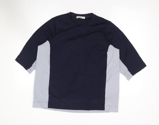 Womens UK Size M Gallery Blue Jersey T-Shirt