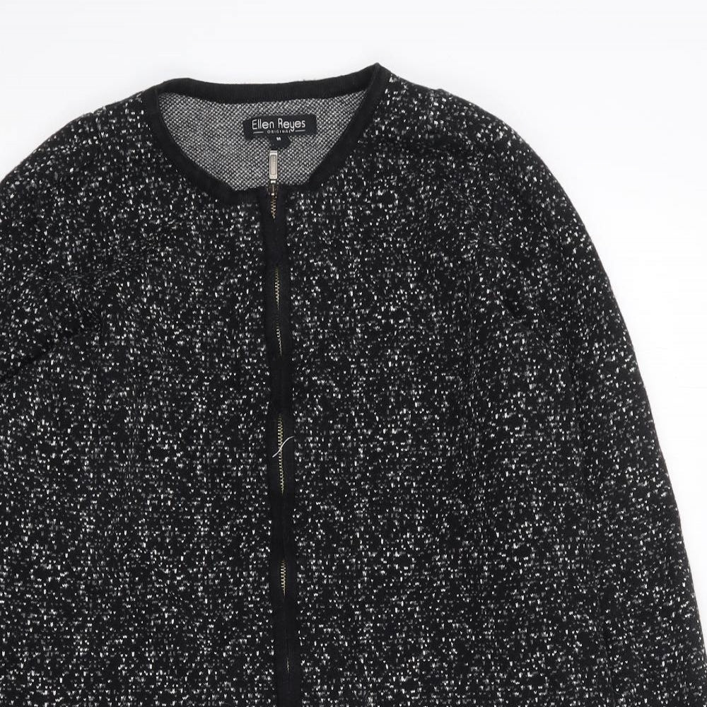 Womens UK Size M Ellen Reyes Black Full Zip Jumper