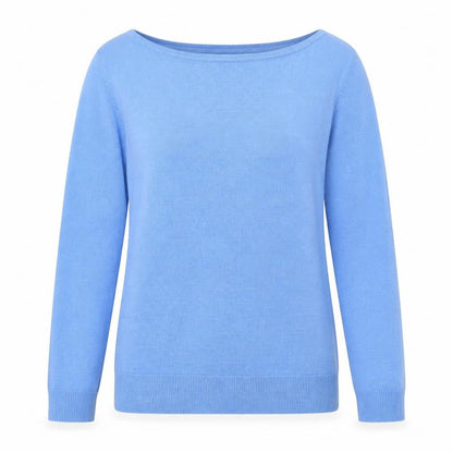 Vida V Womens Blue Boat Neck  Acrylic Pullover Jumper Size L