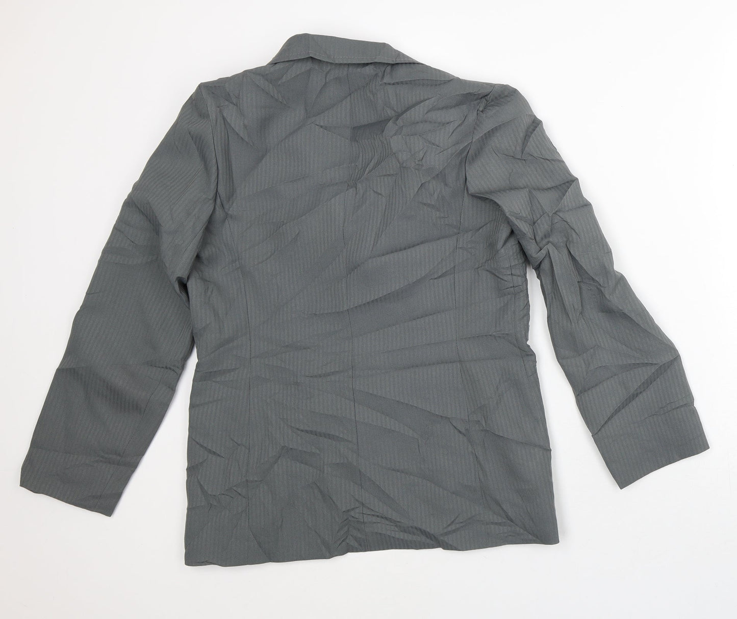 Made United Womens Green Striped  Jacket Blazer Size 12