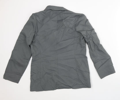 Made United Womens Green Striped  Jacket Blazer Size 12