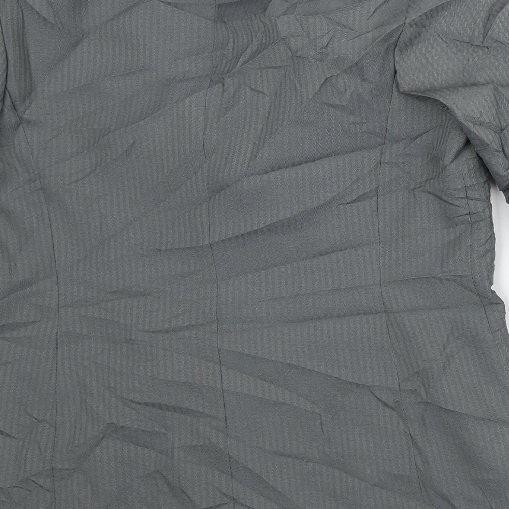 Made United Womens Green Striped  Jacket Blazer Size 12