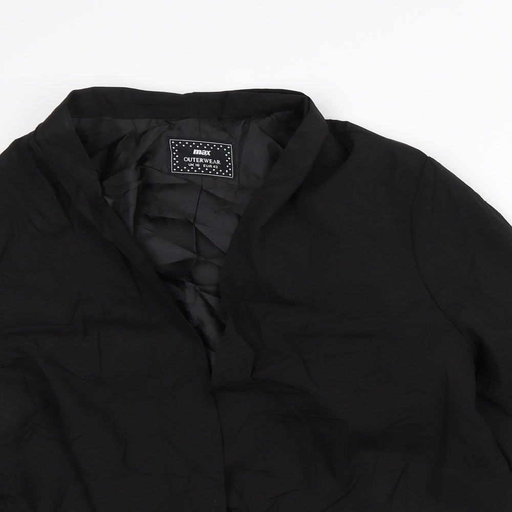 Max Womens Black   Jacket Blazer Size 16