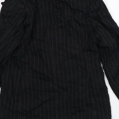Hauber Womens Black Striped  Jacket Blazer Size 12
