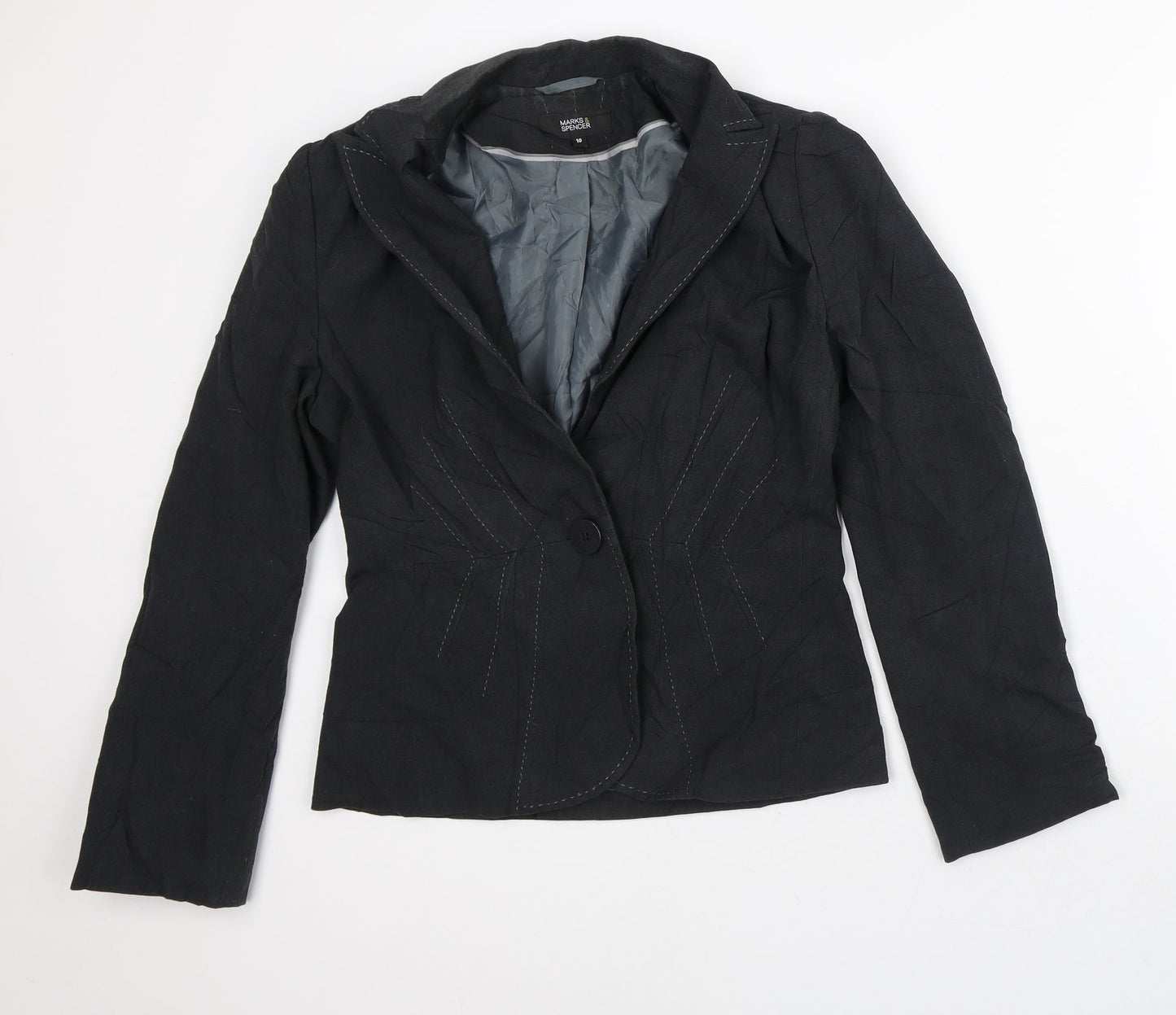 Womens UK Size 10 Marks and Spencer Black Jacket