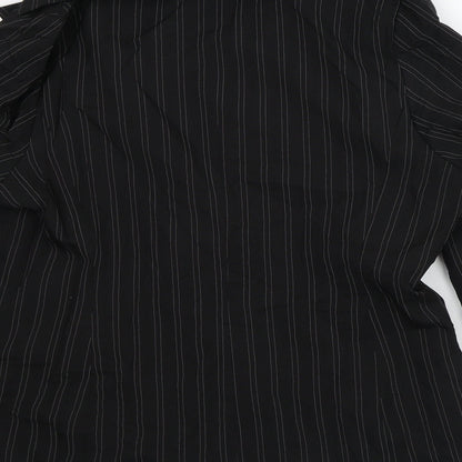 AMARANTO Womens Black Striped  Jacket Blazer Size 18