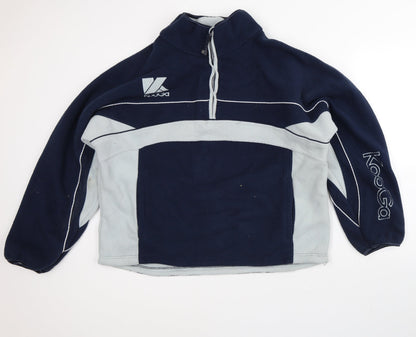 Kooga Mens Blue High Neck Striped Polyester Pullover Jumper Size M