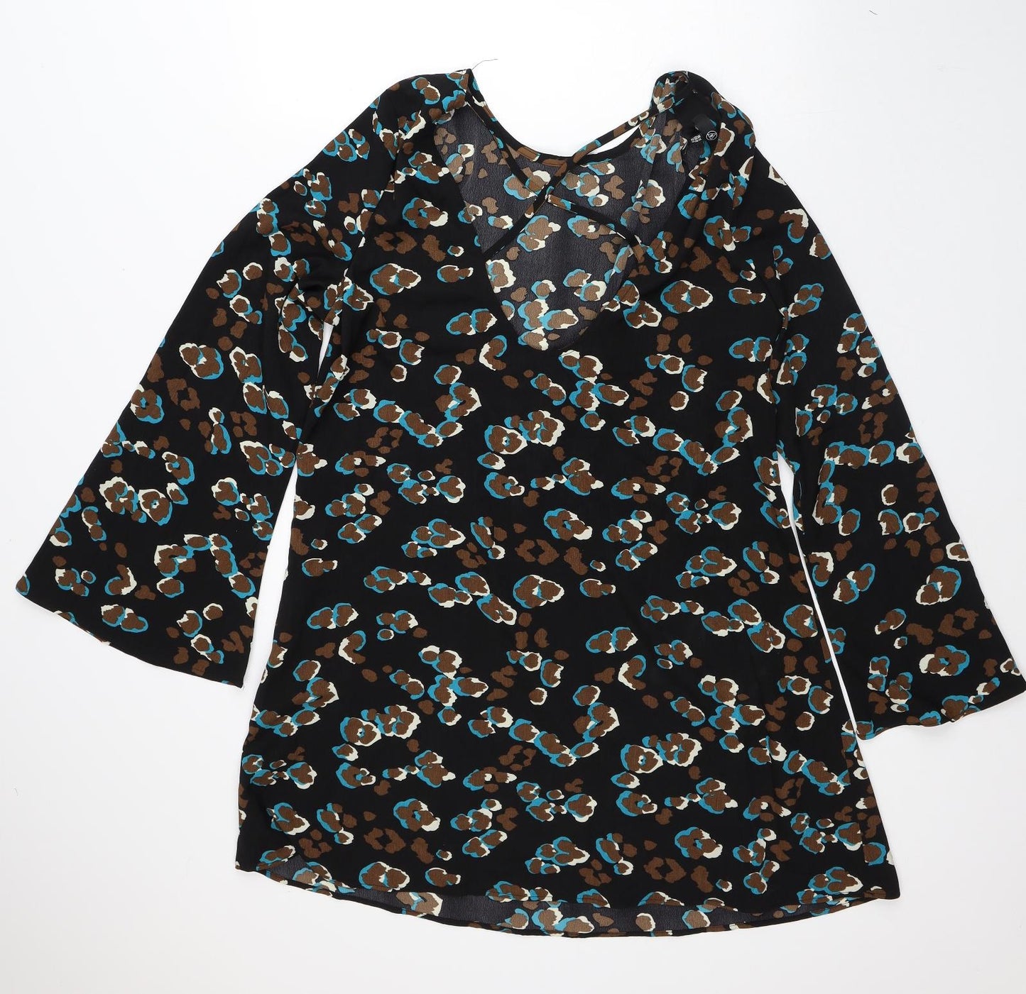 Womens UK Size 14 Missguided Black Tunic Blouse