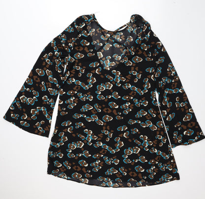 Womens UK Size 14 Missguided Black Tunic Blouse