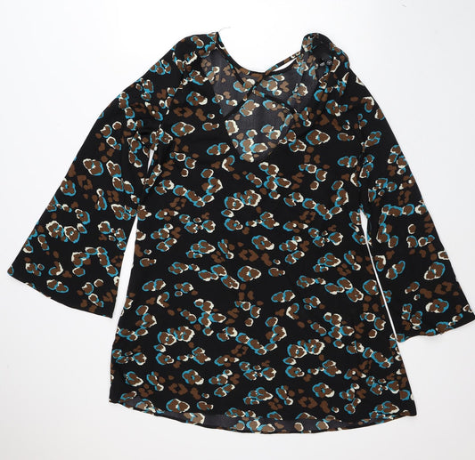Womens UK Size 14 Missguided Black Tunic Blouse