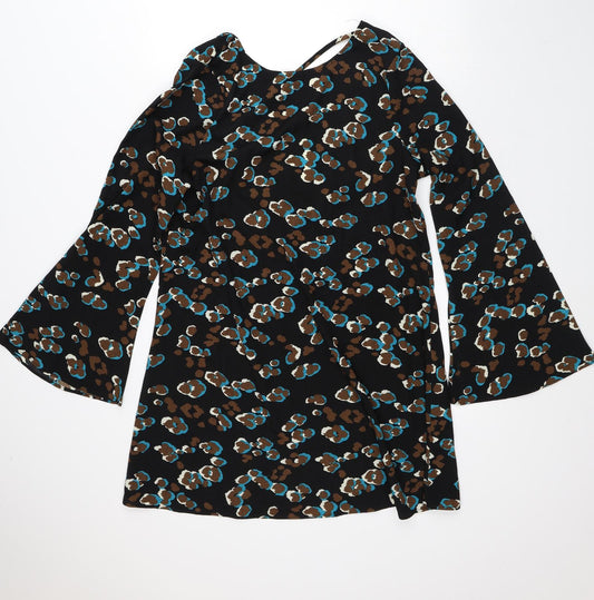 Womens UK Size 14 Missguided Black Tunic Blouse