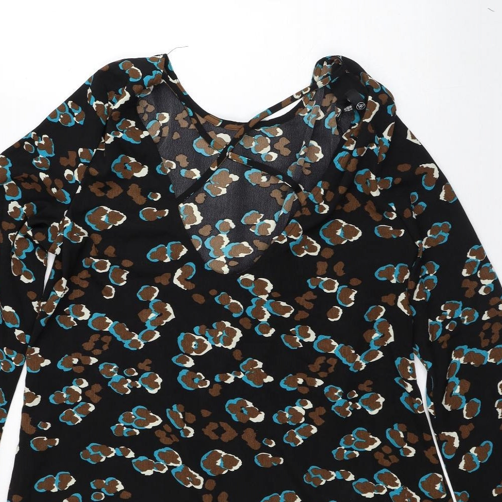 Womens UK Size 14 Missguided Black Tunic Blouse