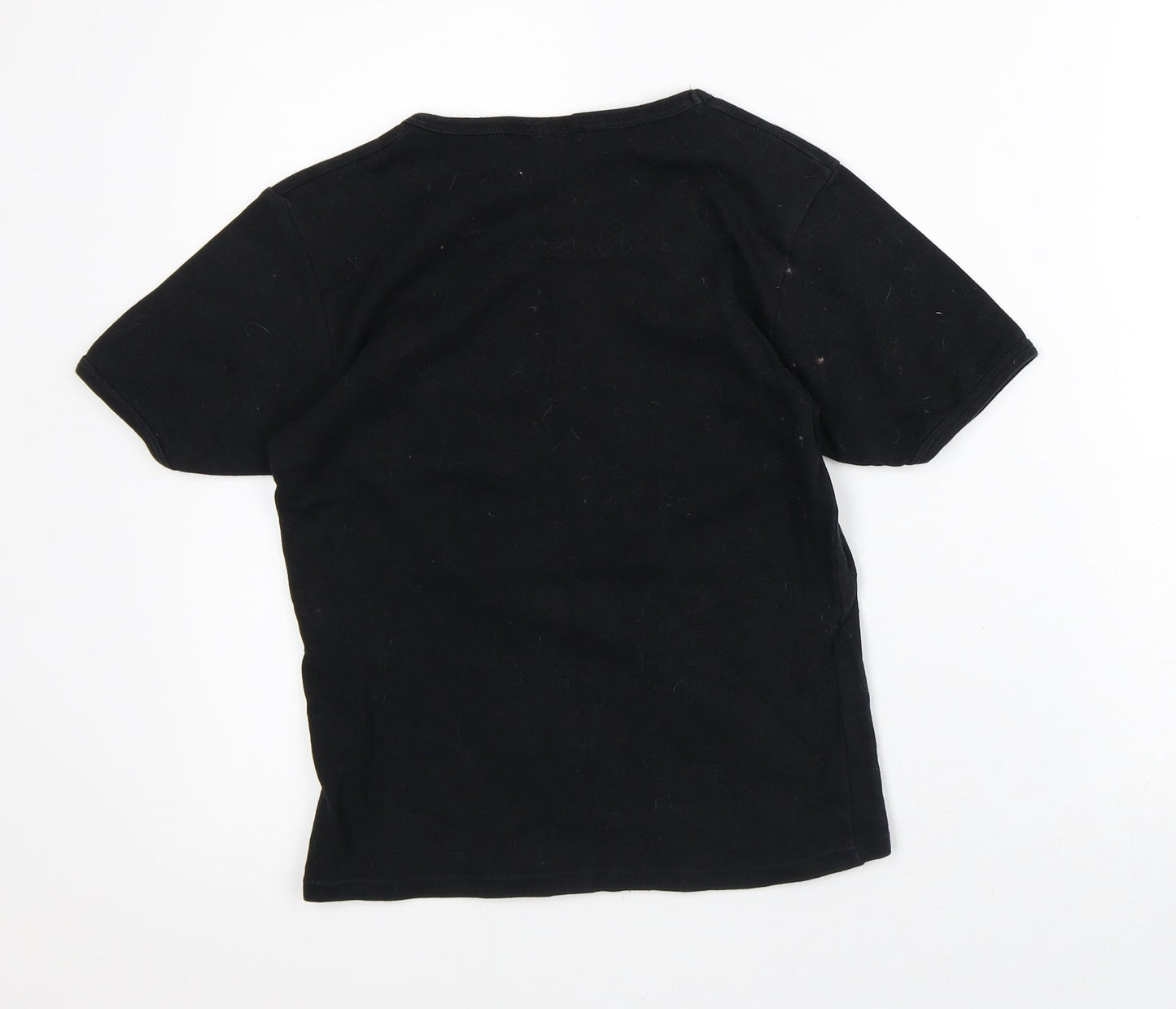 Ultratex Womens Black  100% Cotton Basic T-Shirt Size S Round Neck