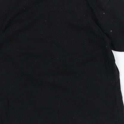 Ultratex Womens Black  100% Cotton Basic T-Shirt Size S Round Neck