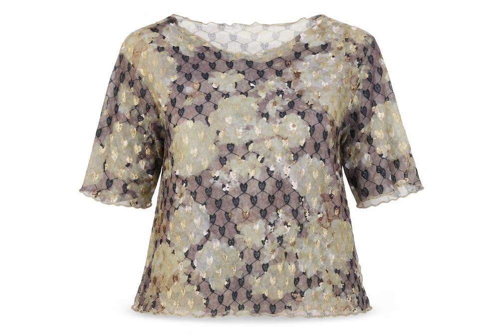 Womens UK Size L Preworn Brown Tunic T-Shirt