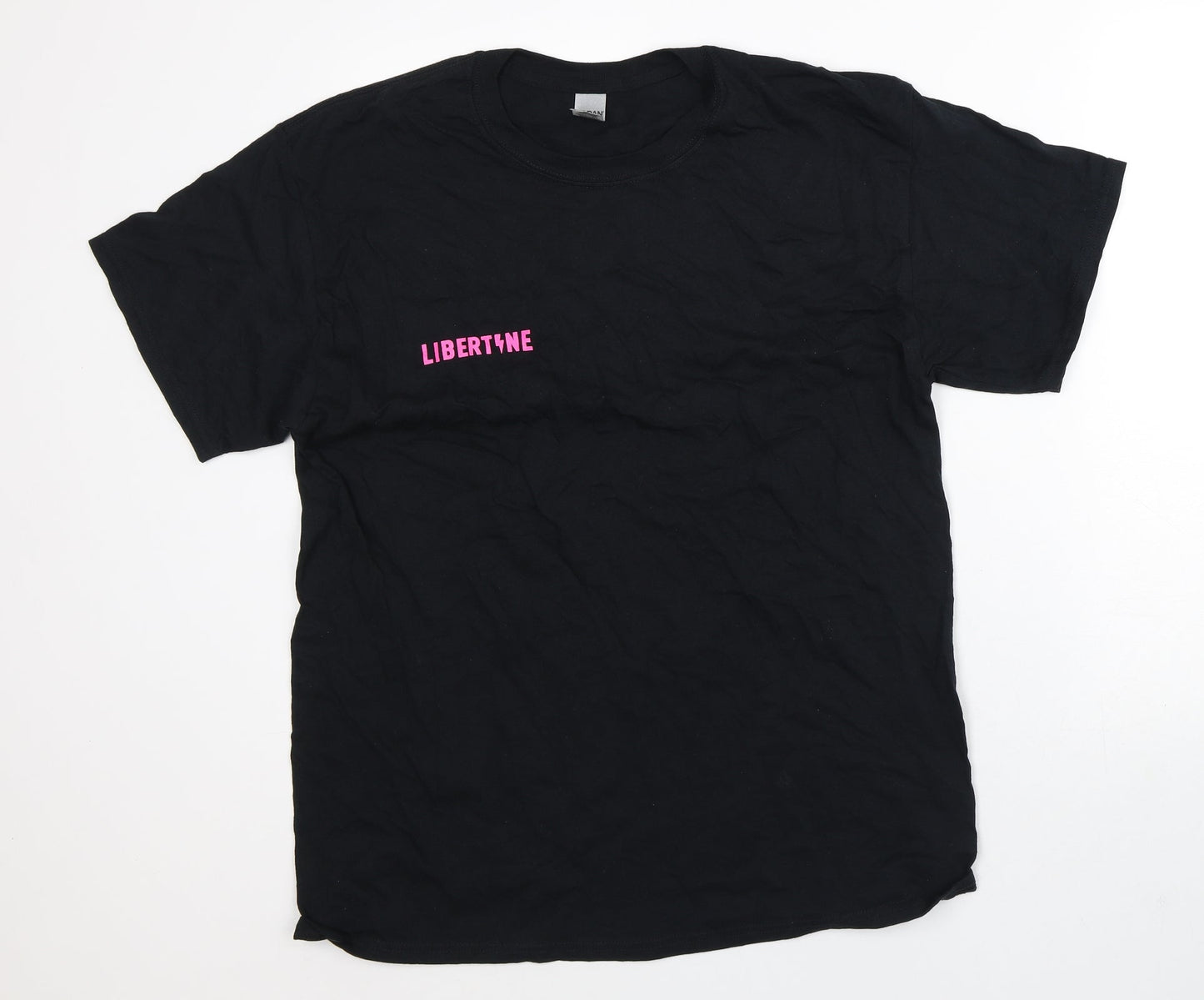 Womens UK Size L Gildan Black Basic T-Shirt