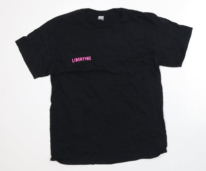 Womens UK Size L Gildan Black Basic T-Shirt