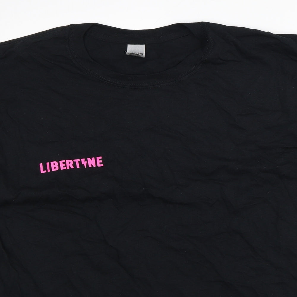 Womens UK Size L Gildan Black Basic T-Shirt