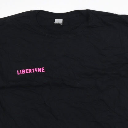 Womens UK Size L Gildan Black Basic T-Shirt