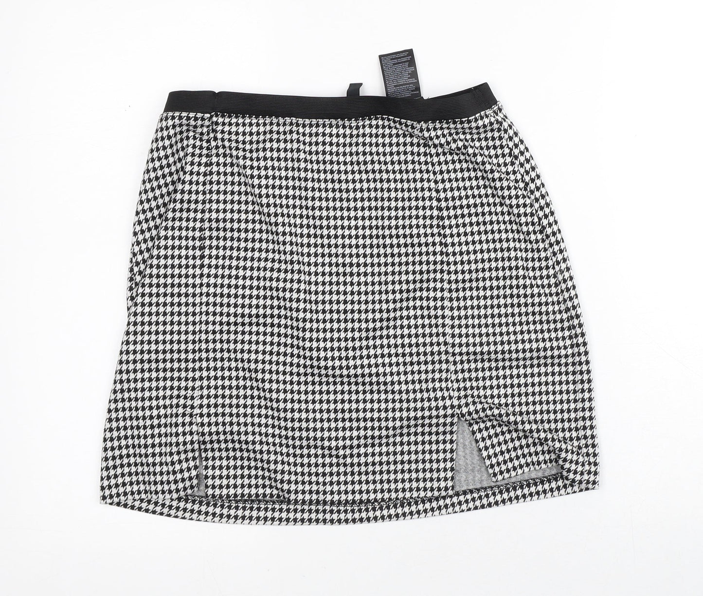 Divided Womens White Geometric Polyester A-Line Skirt Size M