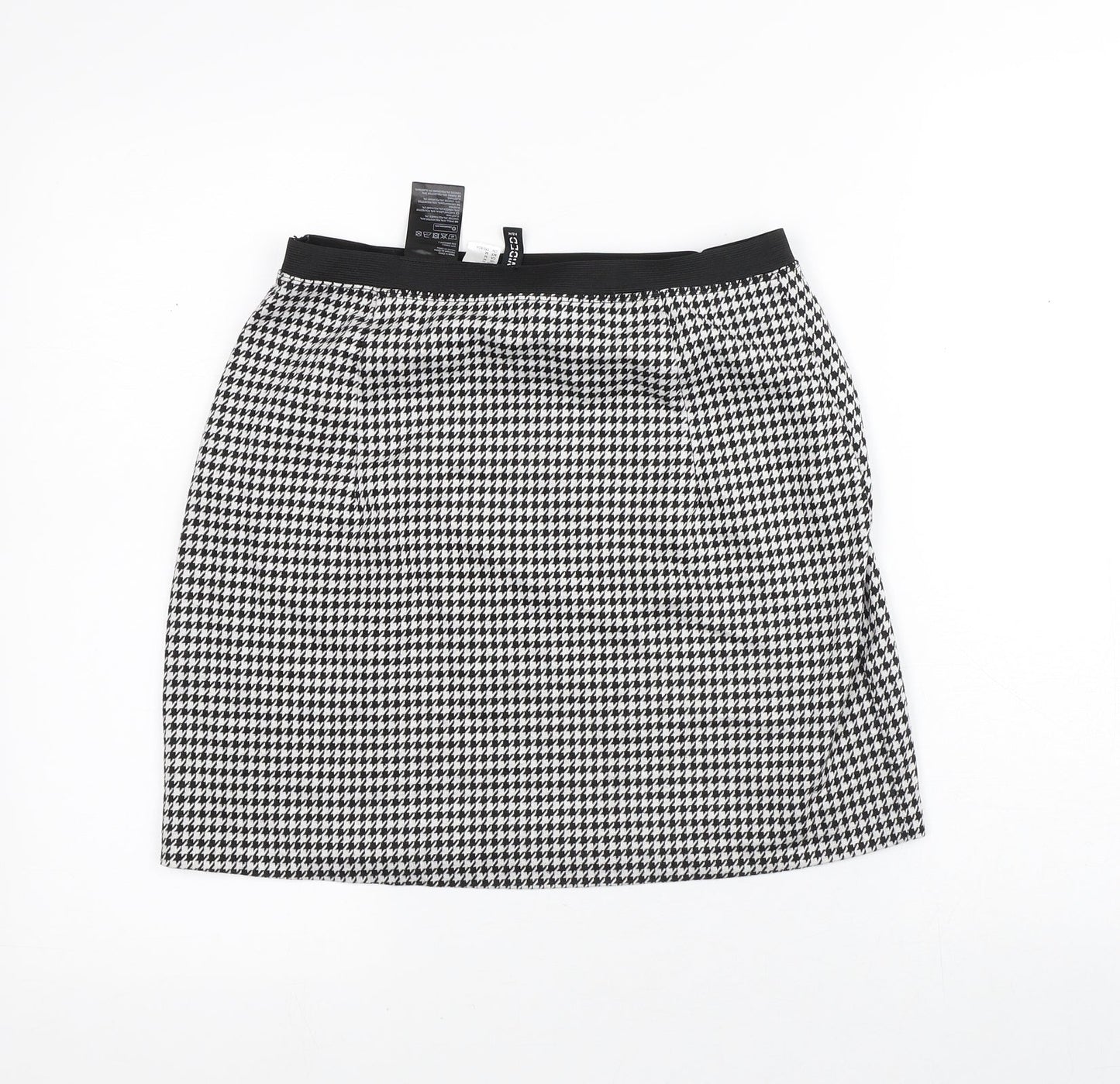 Divided Womens White Geometric Polyester A-Line Skirt Size M