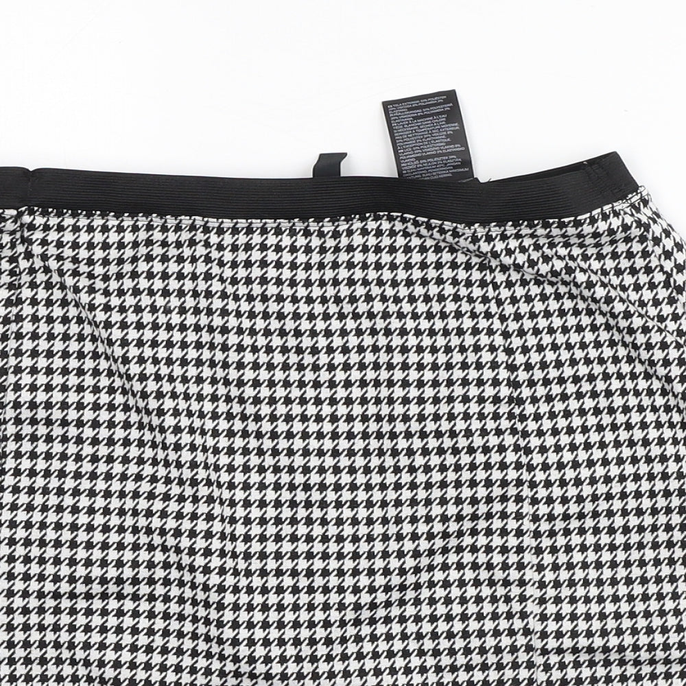 Divided Womens White Geometric Polyester A-Line Skirt Size M